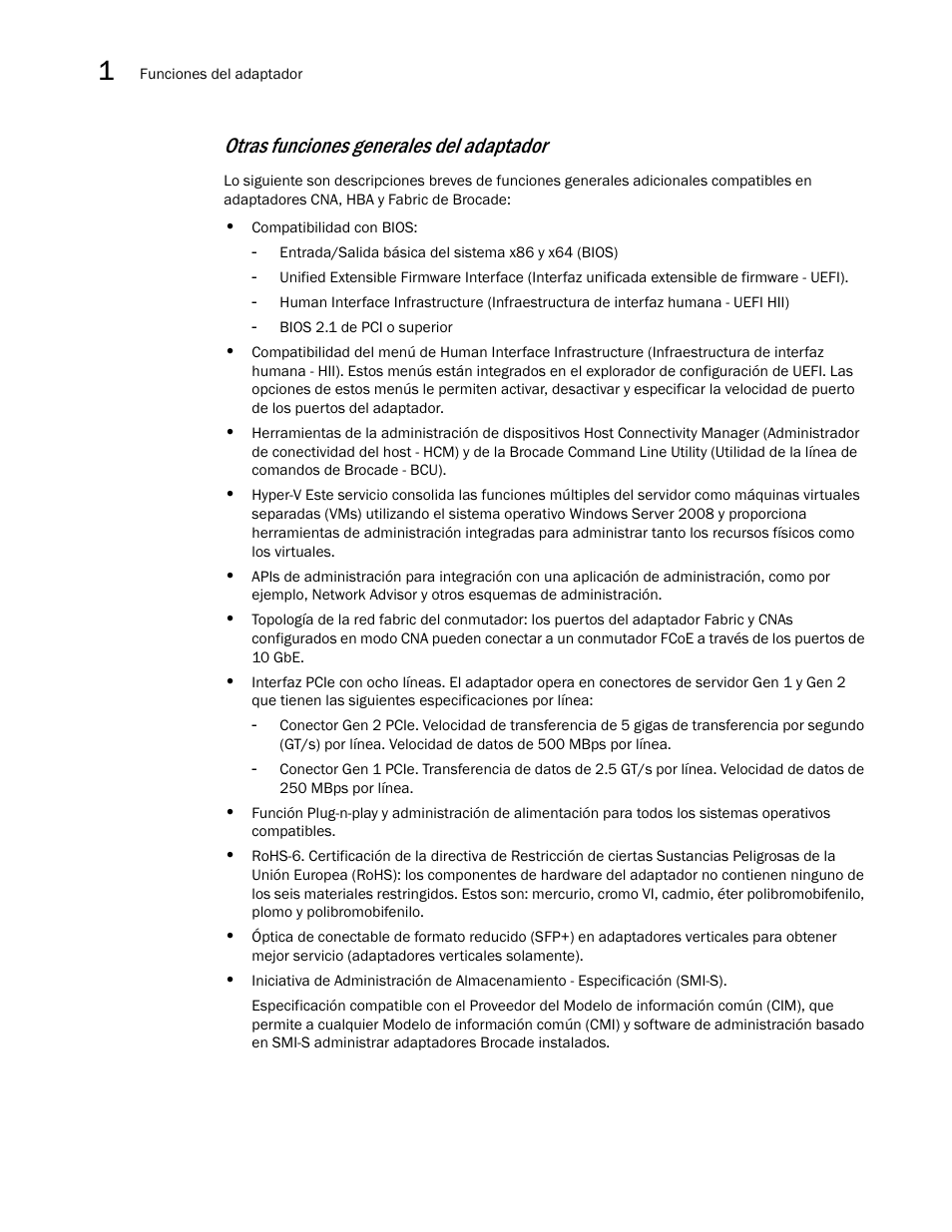 Otras funciones generales del adaptador | Dell Brocade Adapters User Manual | Page 50 / 294