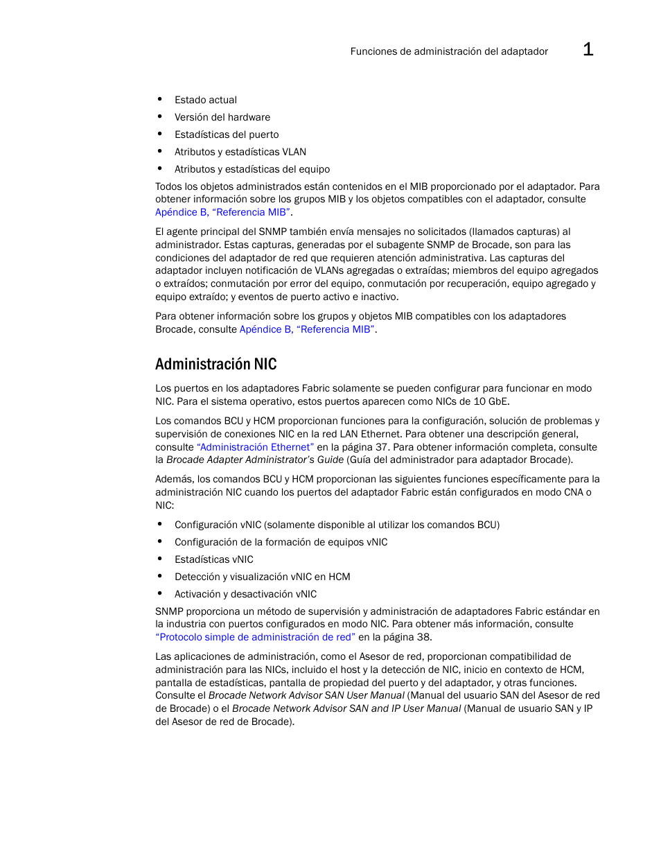 Administración nic | Dell Brocade Adapters User Manual | Page 69 / 294