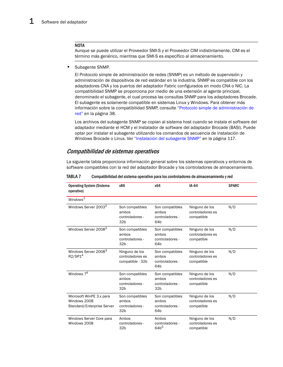 Compatibilidad de sistemas operativos | Dell Brocade Adapters User Manual | Page 74 / 294
