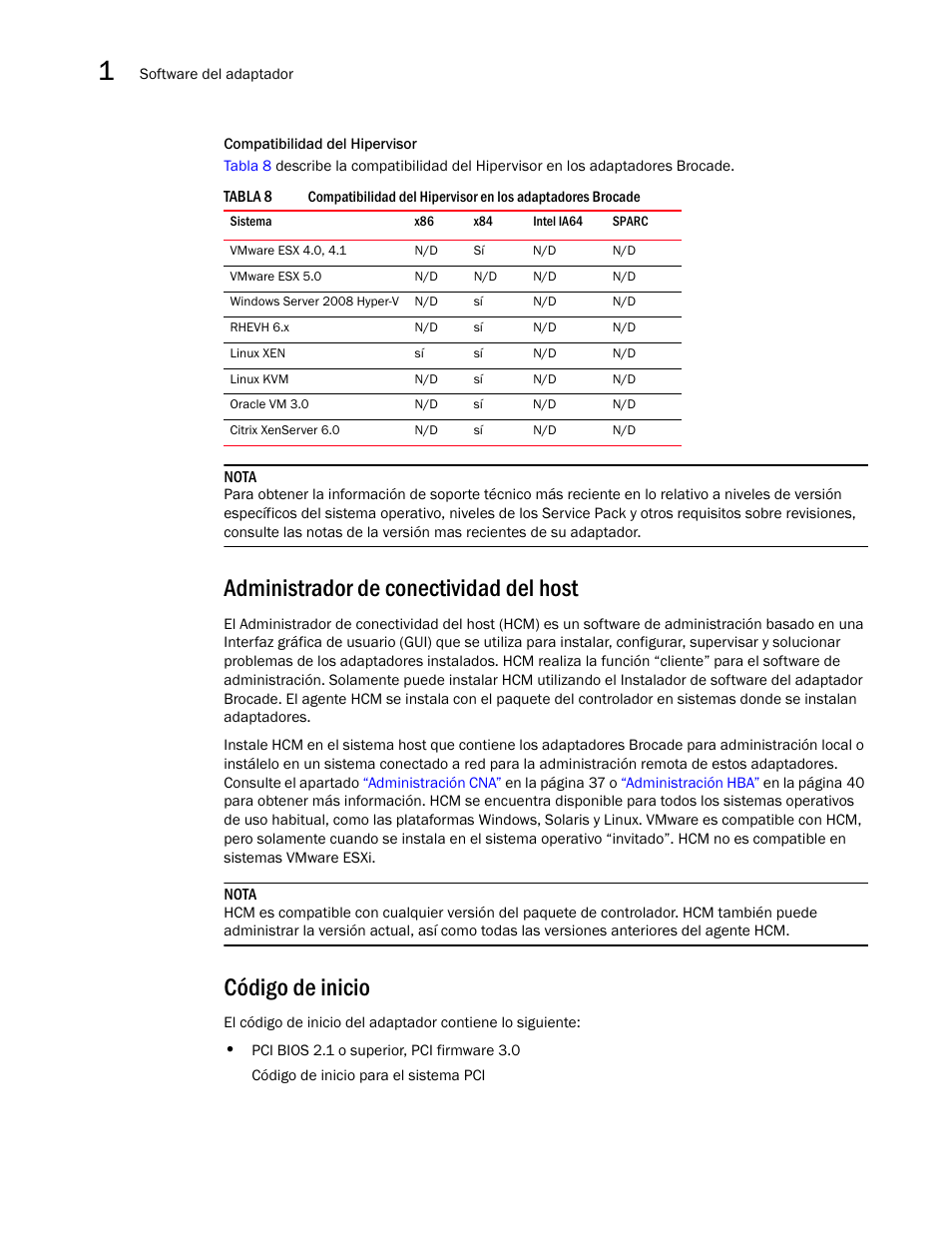 Administrador de conectividad del host, Código de inicio | Dell Brocade Adapters User Manual | Page 76 / 294