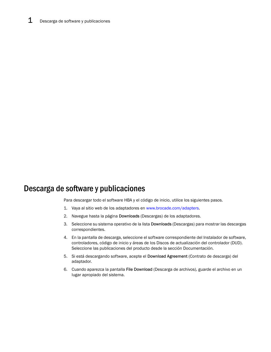 Descarga de software y publicaciones | Dell Brocade Adapters User Manual | Page 88 / 294