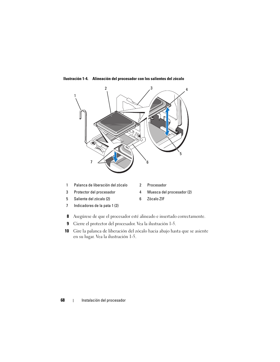 Consulte ilustración 1-4 | Dell PowerEdge M910 User Manual | Page 68 / 70