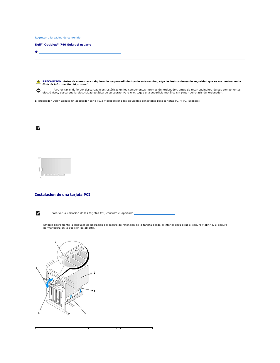 Tarjetas pci | Dell OptiPlex 740 User Manual | Page 104 / 236