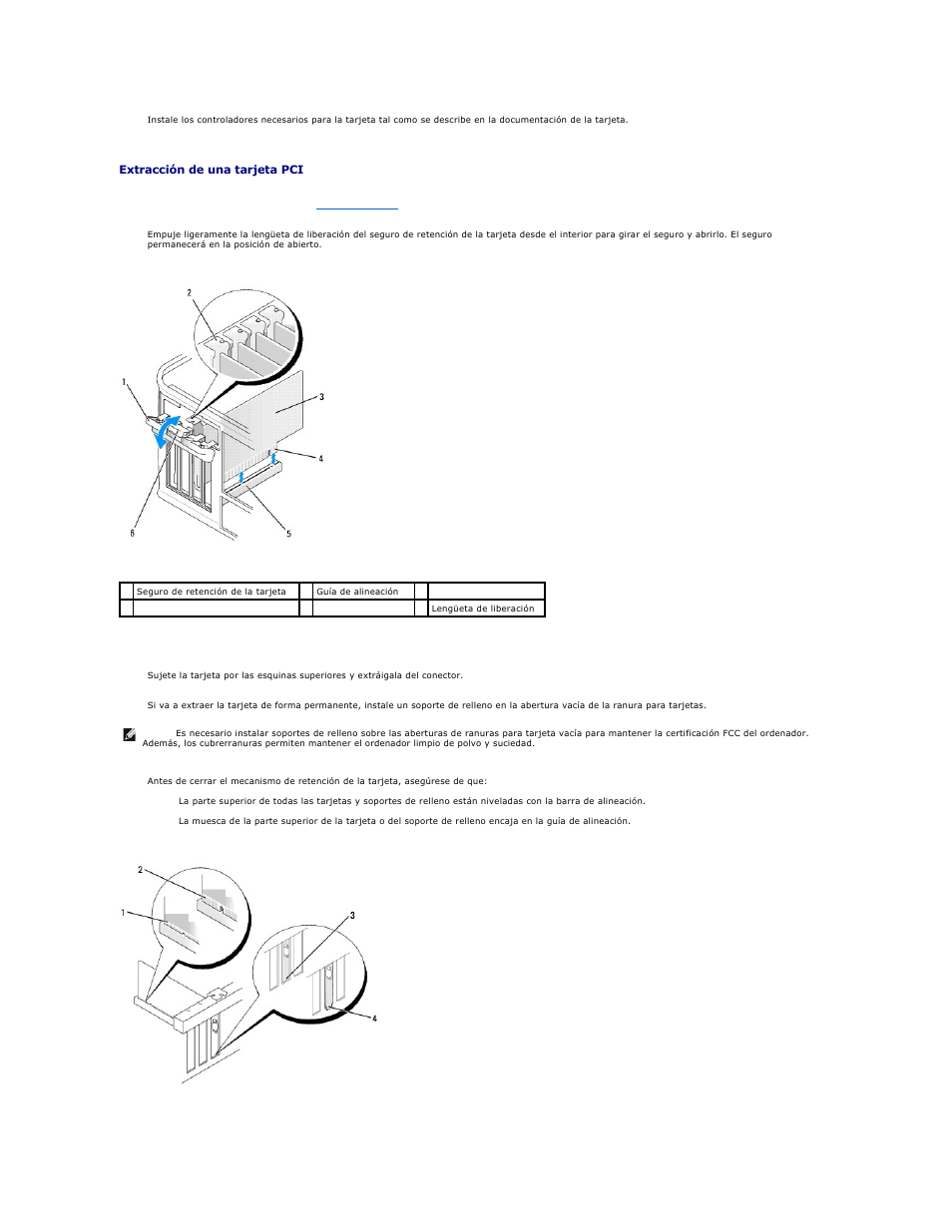 Extracción de una tarjeta pci | Dell OptiPlex 740 User Manual | Page 106 / 236