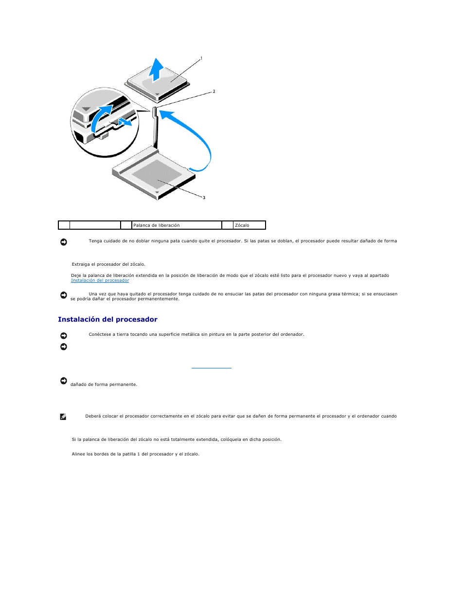 Instalación del procesador | Dell OptiPlex 740 User Manual | Page 117 / 236