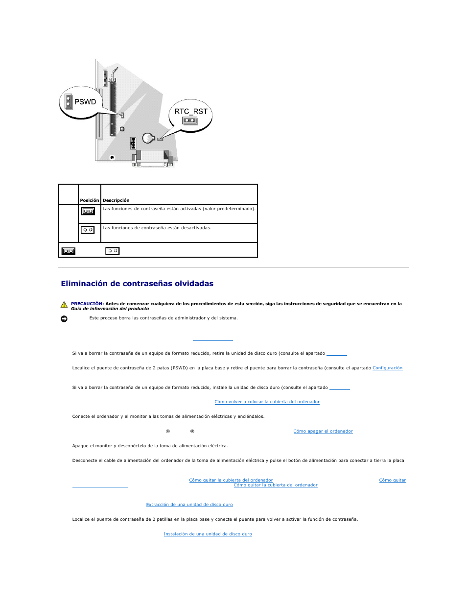 Eliminación de contraseñas olvidadas | Dell OptiPlex 740 User Manual | Page 13 / 236