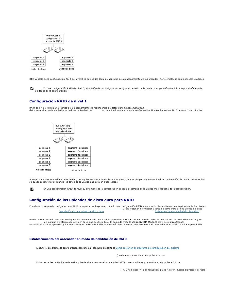 Configuración raid de nivel 1 | Dell OptiPlex 740 User Manual | Page 16 / 236