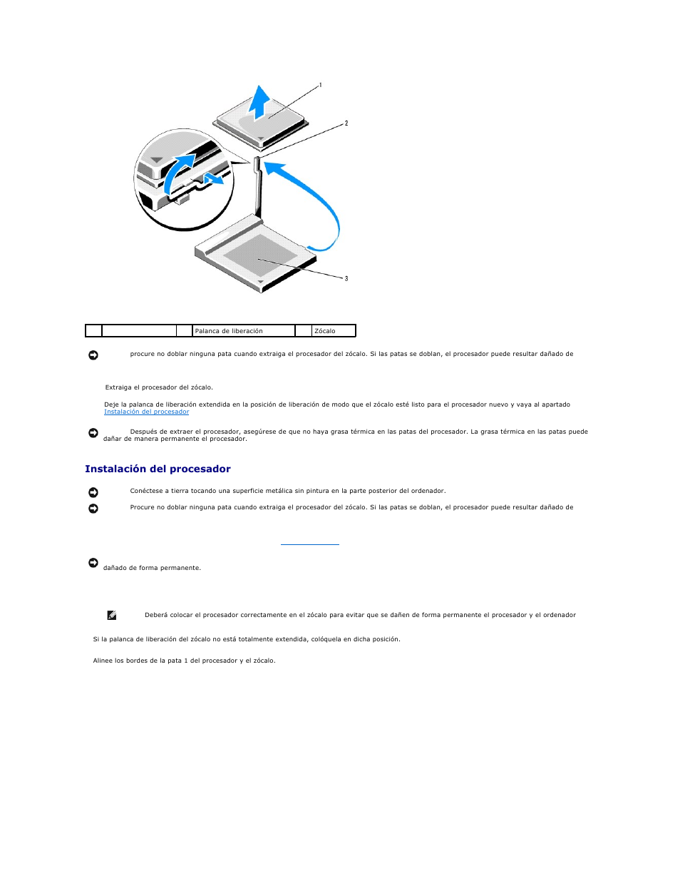 Instalación del procesador | Dell OptiPlex 740 User Manual | Page 165 / 236