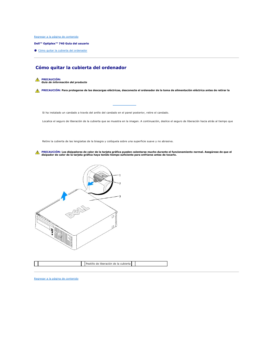 Cómo quitar la cubierta del ordenador | Dell OptiPlex 740 User Manual | Page 168 / 236