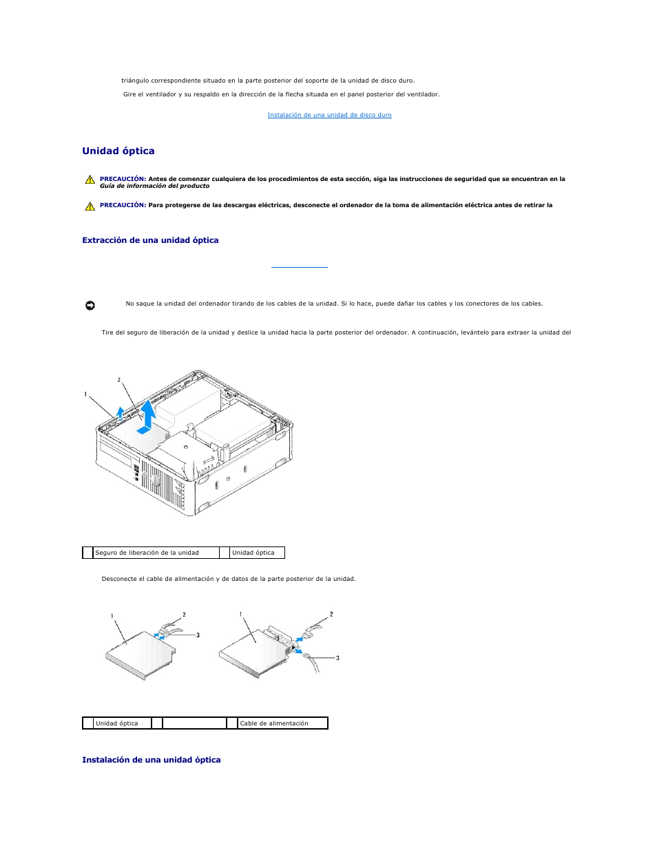 Unidad óptica | Dell OptiPlex 740 User Manual | Page 174 / 236