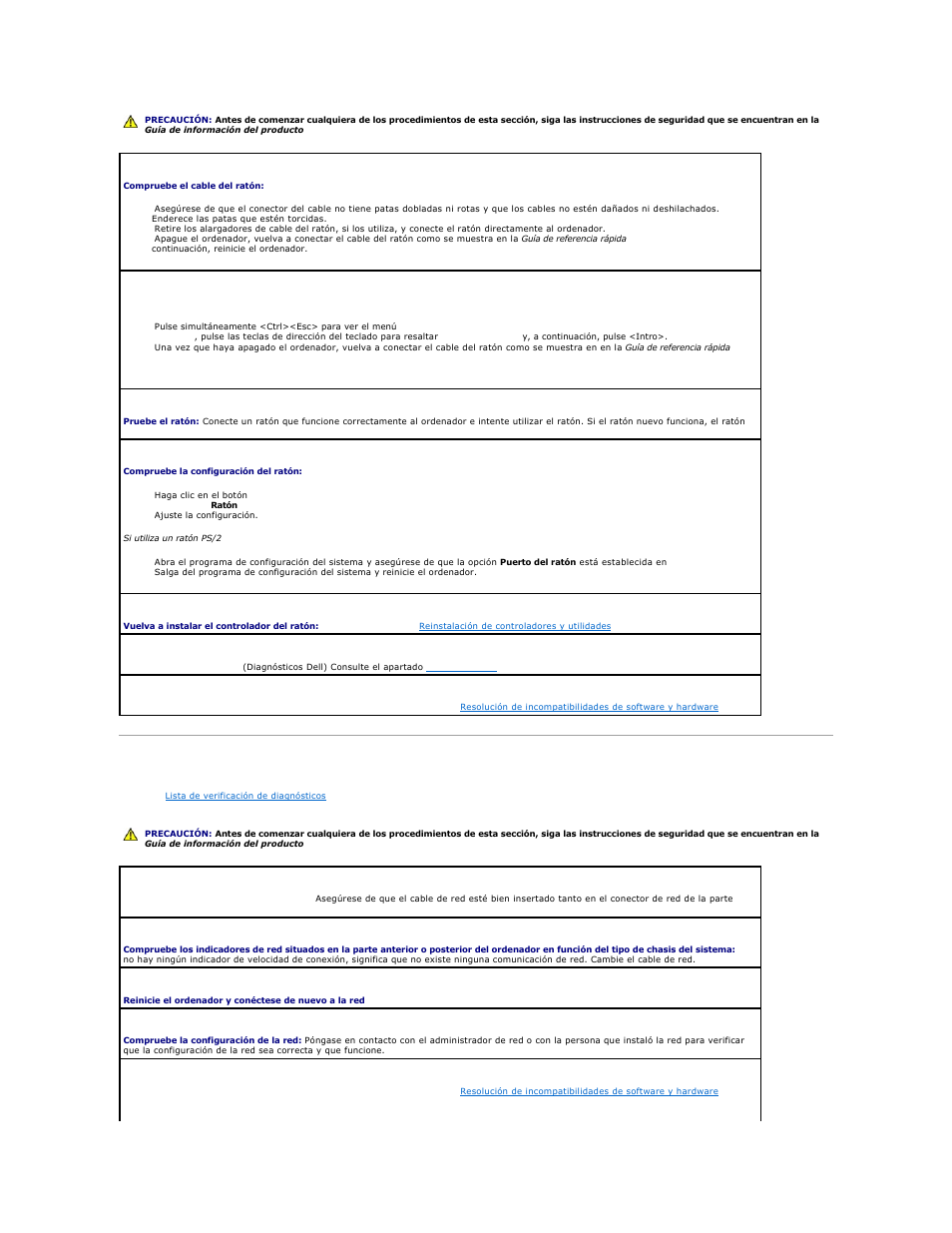 Problemas con la red | Dell OptiPlex 740 User Manual | Page 210 / 236
