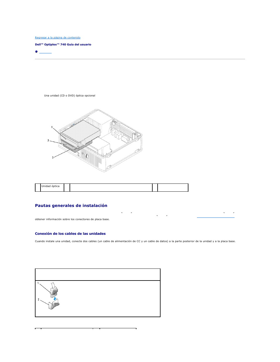 Unidades, Pautas generales de instalación | Dell OptiPlex 740 User Manual | Page 56 / 236