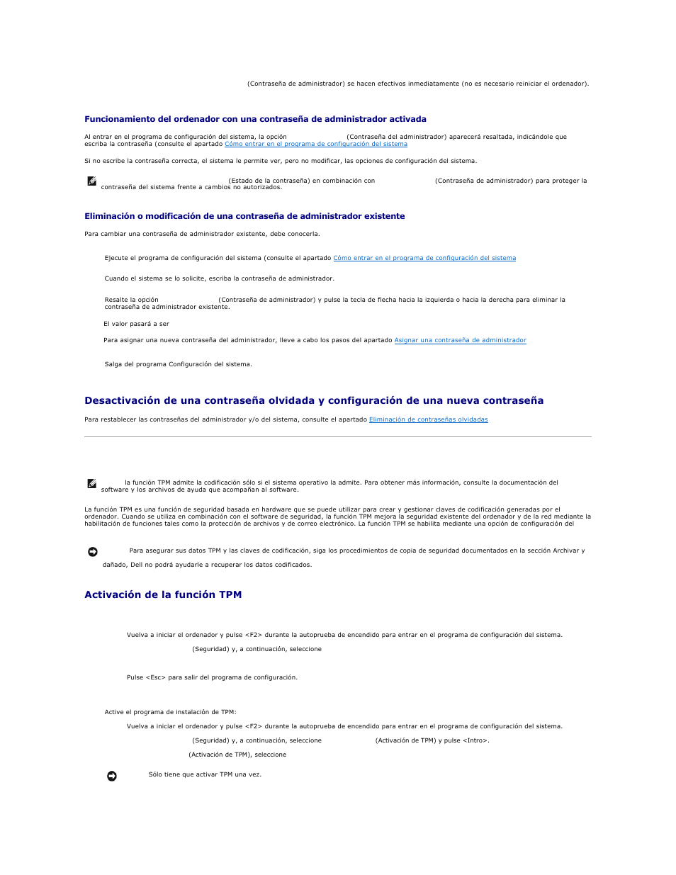 Trusted platform module (tpm), Activación de la función tpm | Dell OptiPlex 740 User Manual | Page 6 / 236