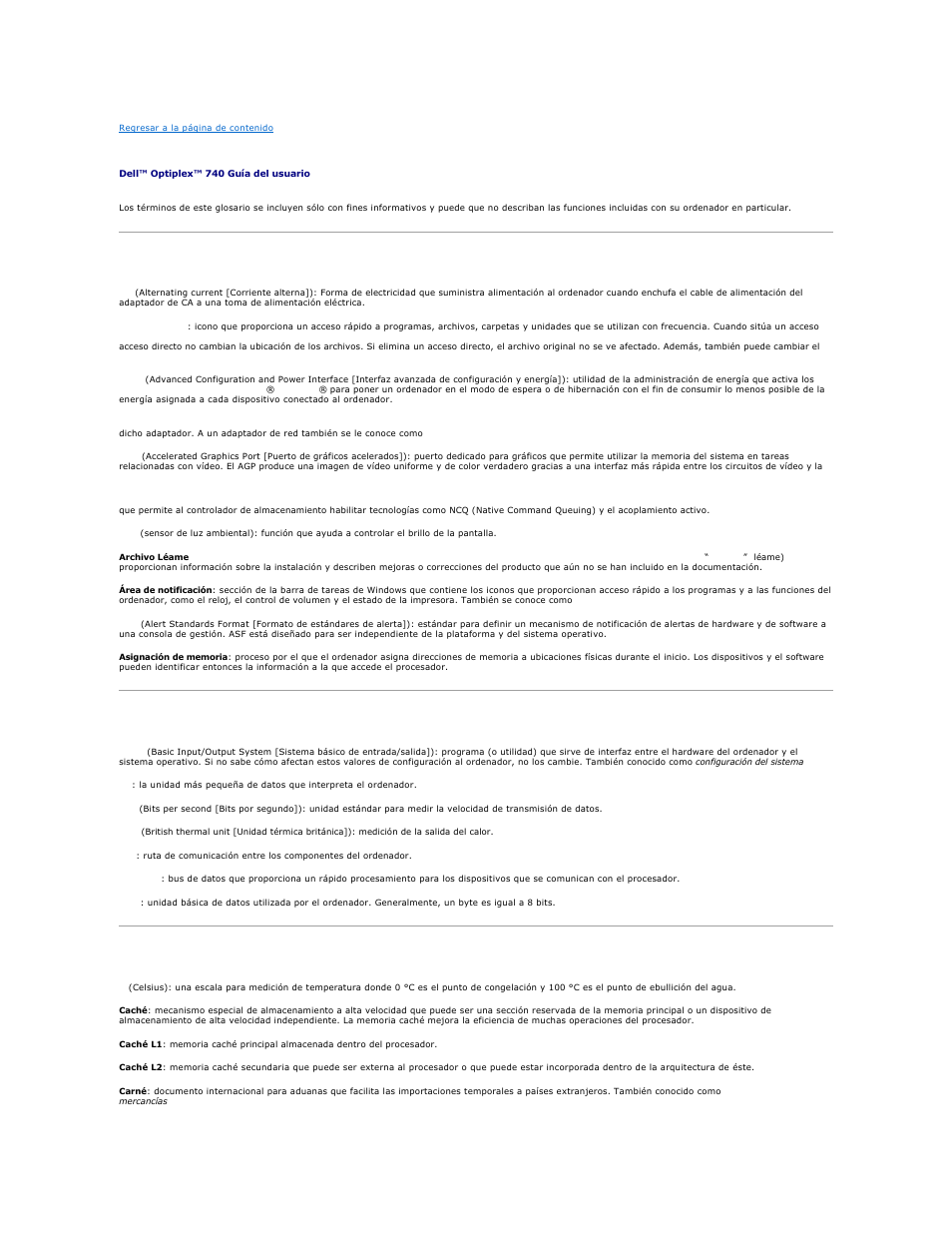 Glosario | Dell OptiPlex 740 User Manual | Page 91 / 236