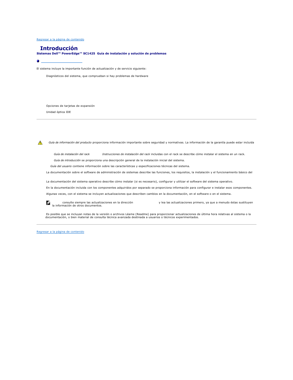 Introducción, Otros documentos necesarios | Dell PowerEdge SC1425 User Manual | Page 10 / 66
