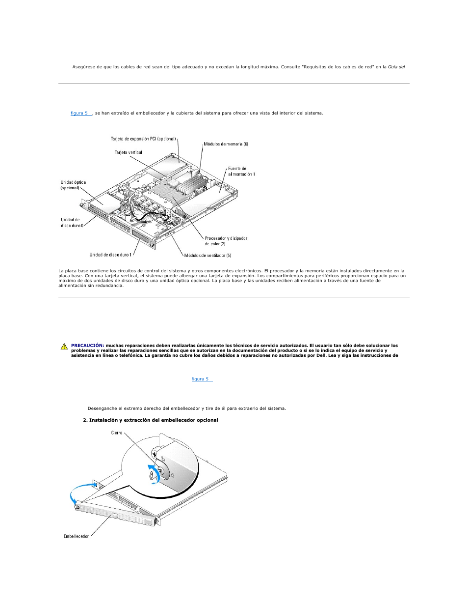 Interior del sistema, Apertura del sistema | Dell PowerEdge SC1425 User Manual | Page 28 / 66