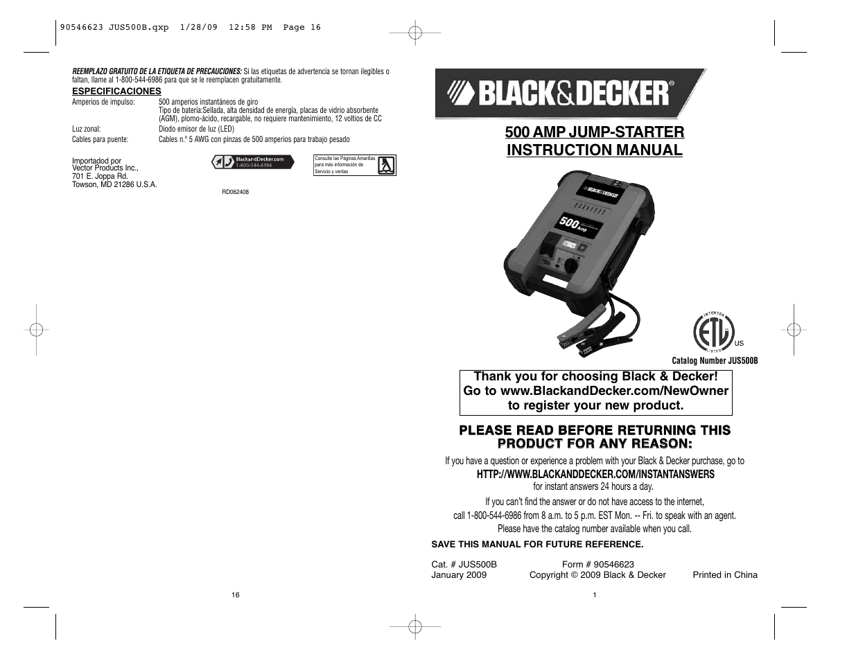 Black & Decker RD062408 User Manual | 8 pages