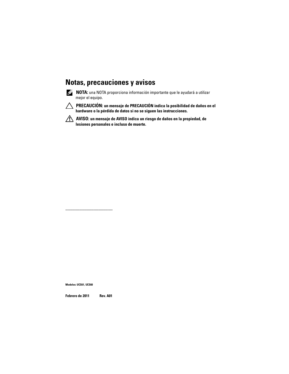 Notas, precauciones y avisos | Dell PowerEdge RAID Controller S100 User Manual | Page 2 / 124