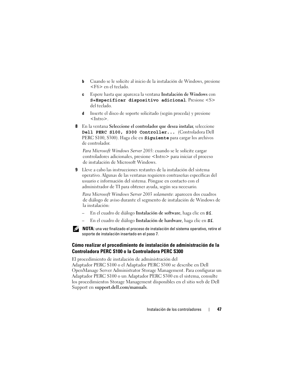 Dell PowerEdge RAID Controller S100 User Manual | Page 47 / 124