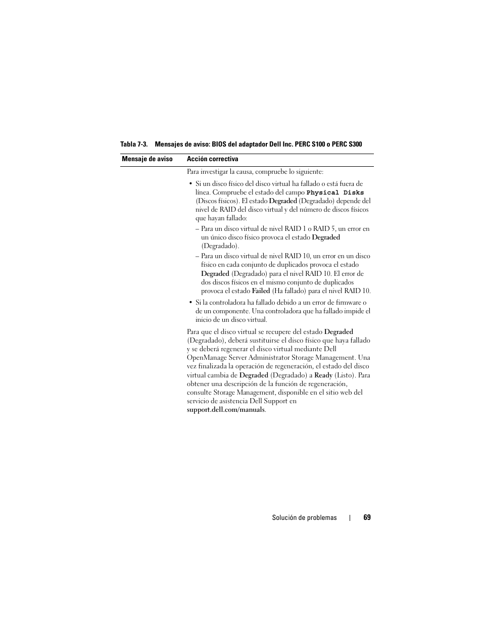 Dell PowerEdge RAID Controller S100 User Manual | Page 69 / 124