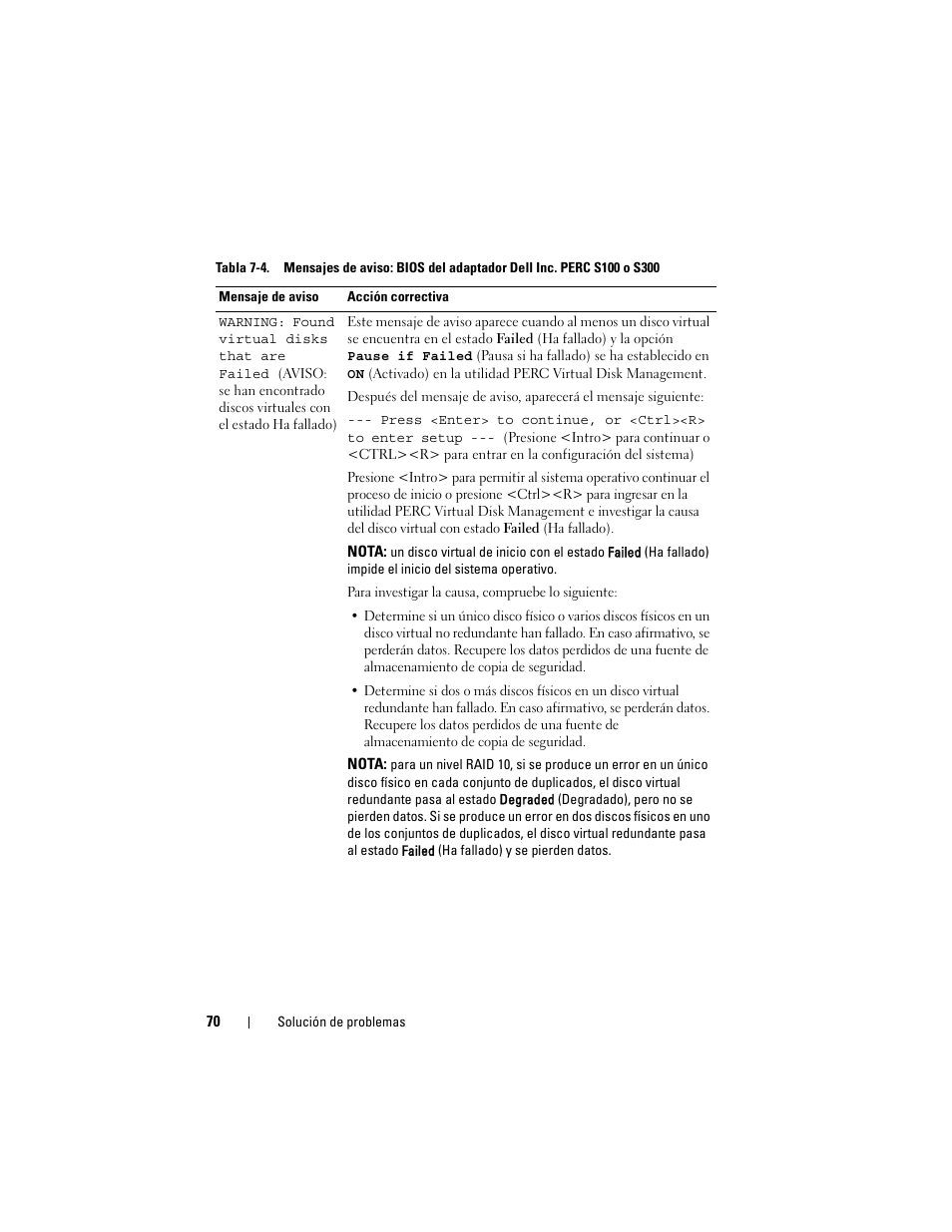 Dell PowerEdge RAID Controller S100 User Manual | Page 70 / 124