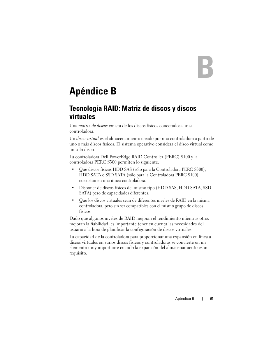 Apéndice b | Dell PowerEdge RAID Controller S100 User Manual | Page 91 / 124