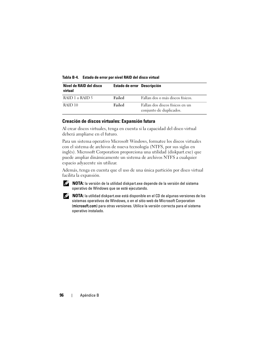 Creación de discos virtuales: expansión futura | Dell PowerEdge RAID Controller S100 User Manual | Page 96 / 124