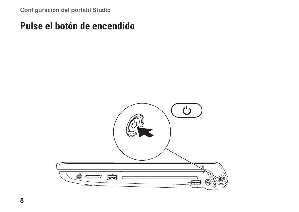 Pulse el botón de encendido | Dell Studio 1747 (Late 2009) User Manual | Page 10 / 104