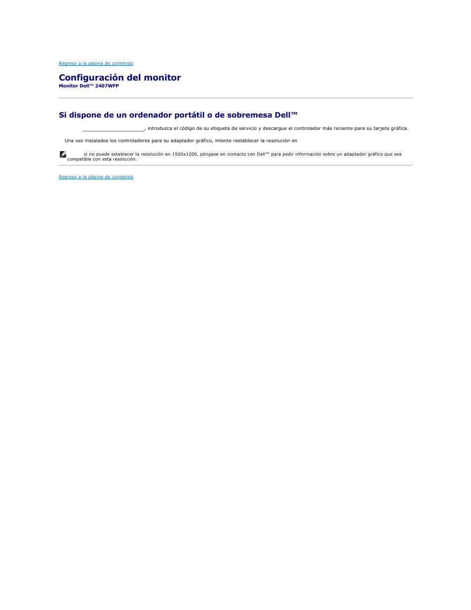 Configuración del monitor | Dell 2407WFP-HC Monitor User Manual | Page 25 / 49