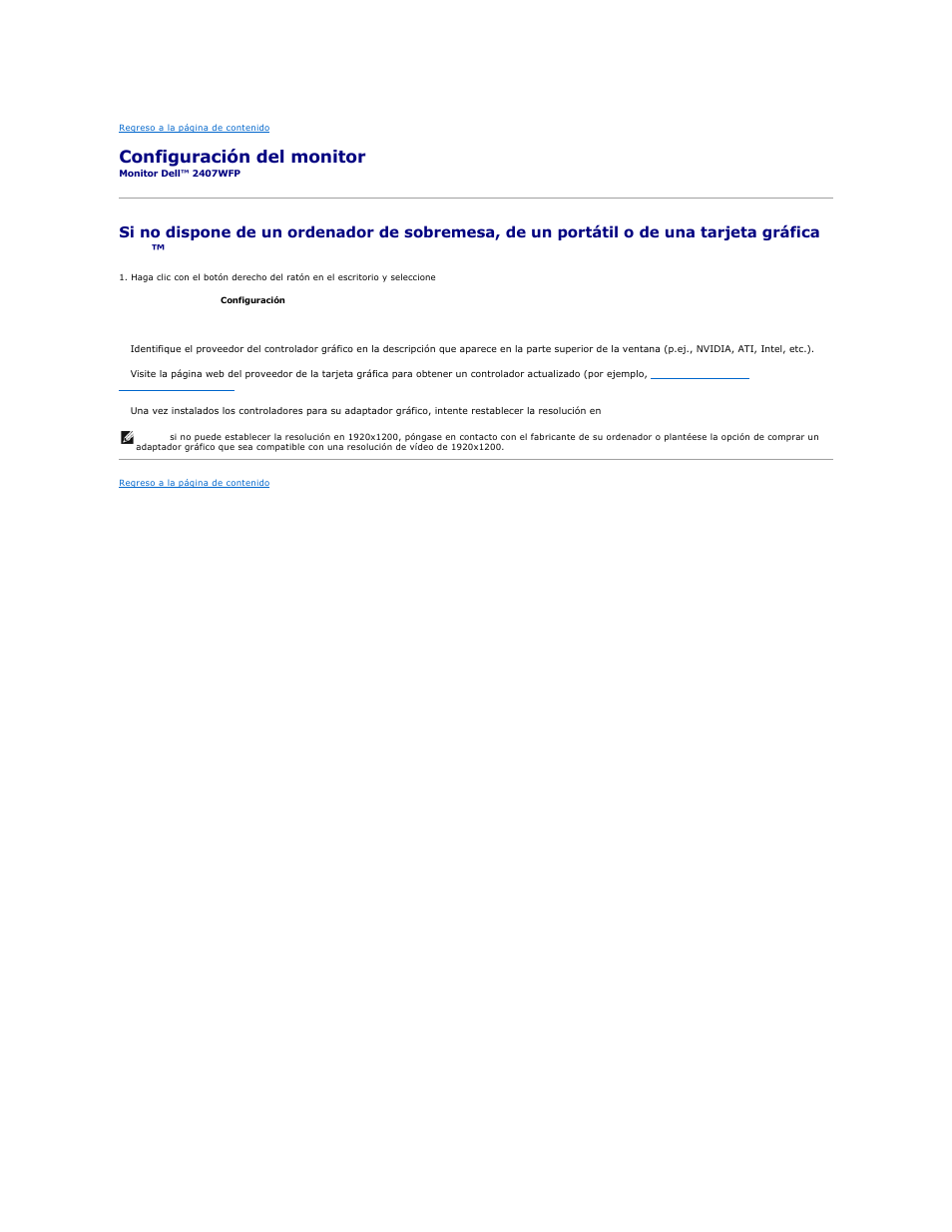 Configuración del monitor | Dell 2407WFP-HC Monitor User Manual | Page 26 / 49