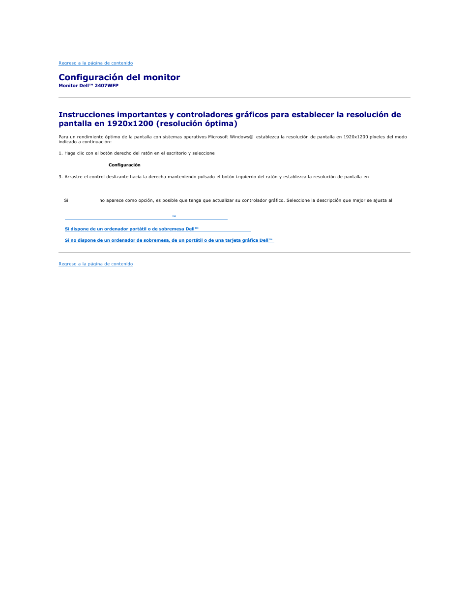 Configuración del monitor | Dell 2407WFP-HC Monitor User Manual | Page 27 / 49
