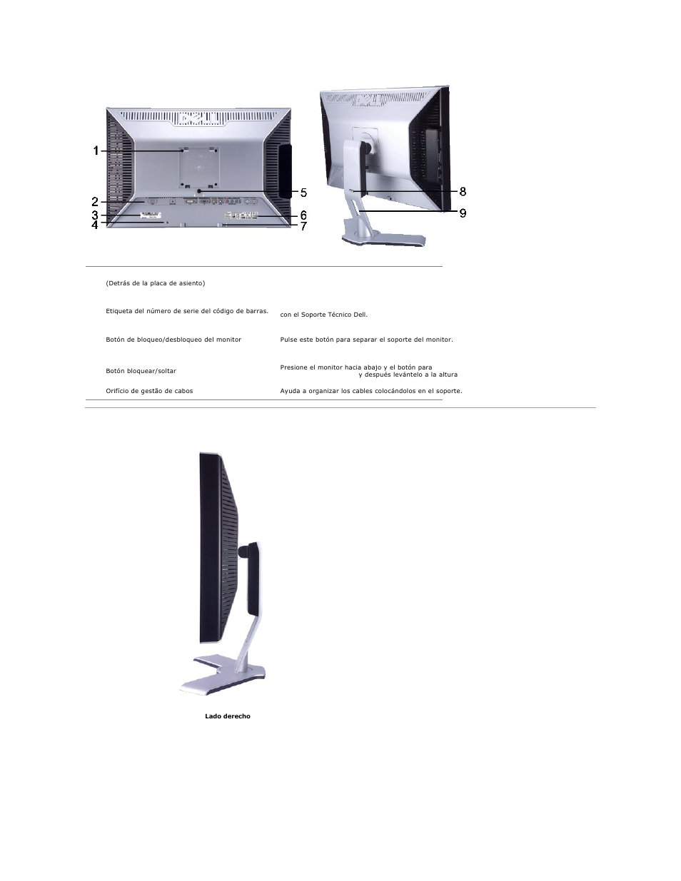 Vista lateral | Dell 2407WFP-HC Monitor User Manual | Page 3 / 49