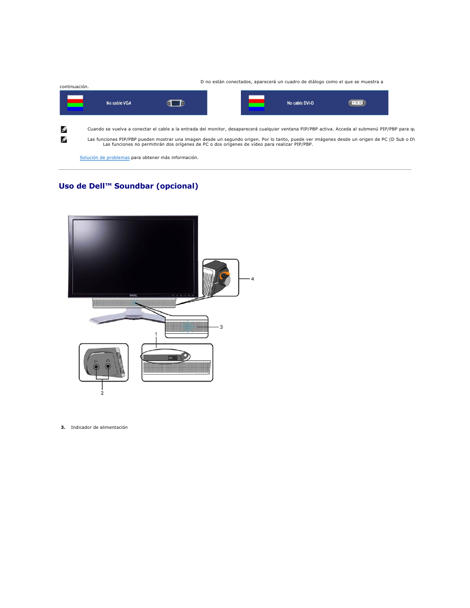 Uso de dell™ soundbar (opcional), Acoplamiento de la barra de sonido al monitor | Dell 2407WFP-HC Monitor User Manual | Page 40 / 49