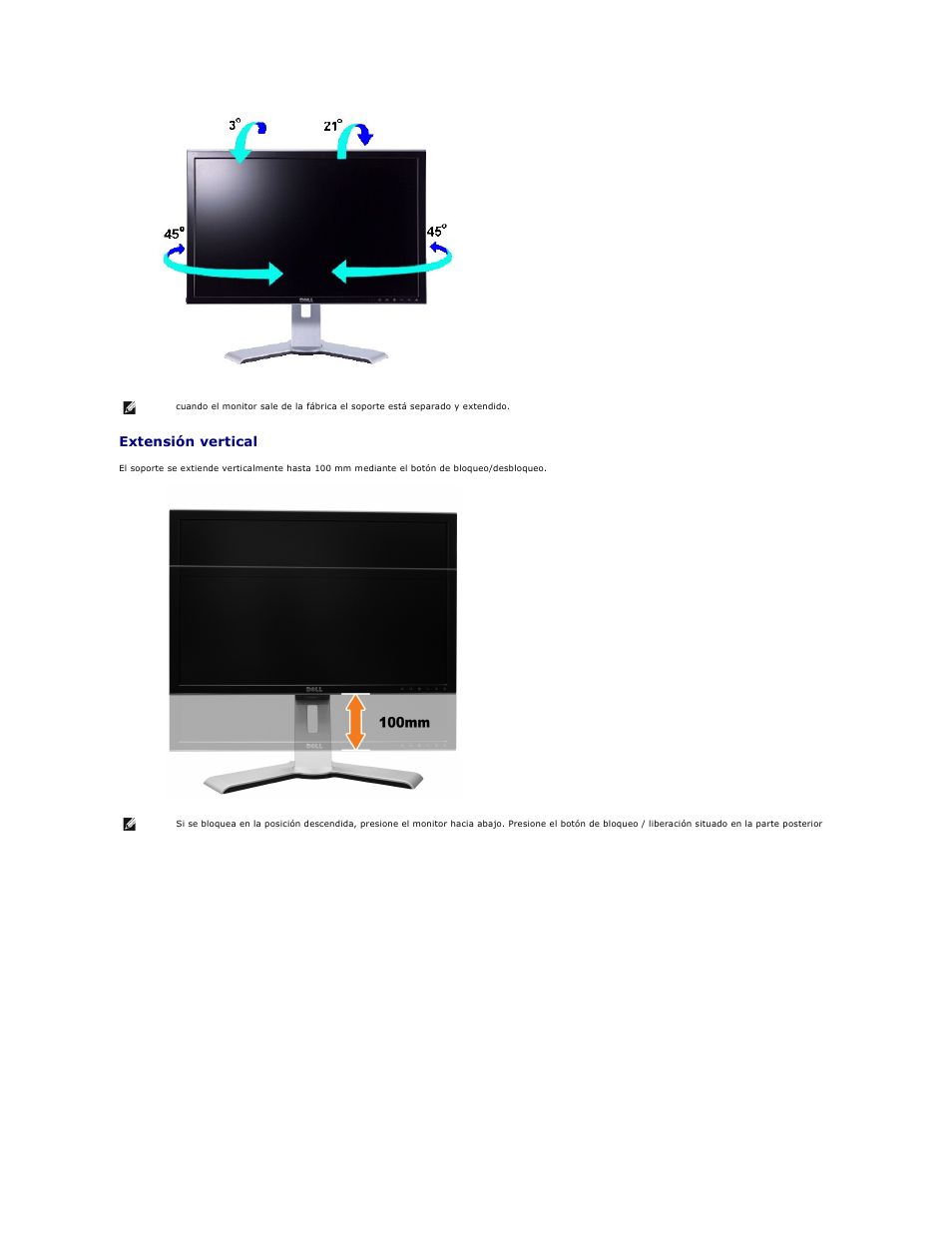 Extensión vertical | Dell 2407WFP-HC Monitor User Manual | Page 48 / 49