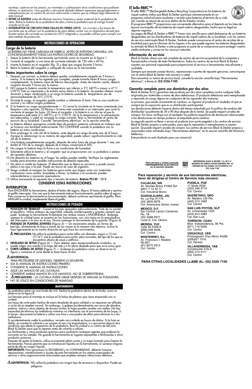 Black & Decker CHT400 User Manual | Page 4 / 4