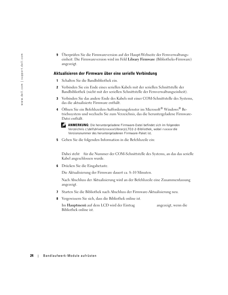 Dell PowerVault 132T LTO/SDLT (Tape Library) User Manual | Page 24 / 42