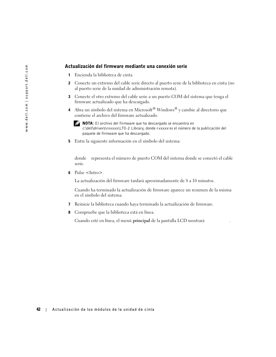 Dell PowerVault 132T LTO/SDLT (Tape Library) User Manual | Page 42 / 42