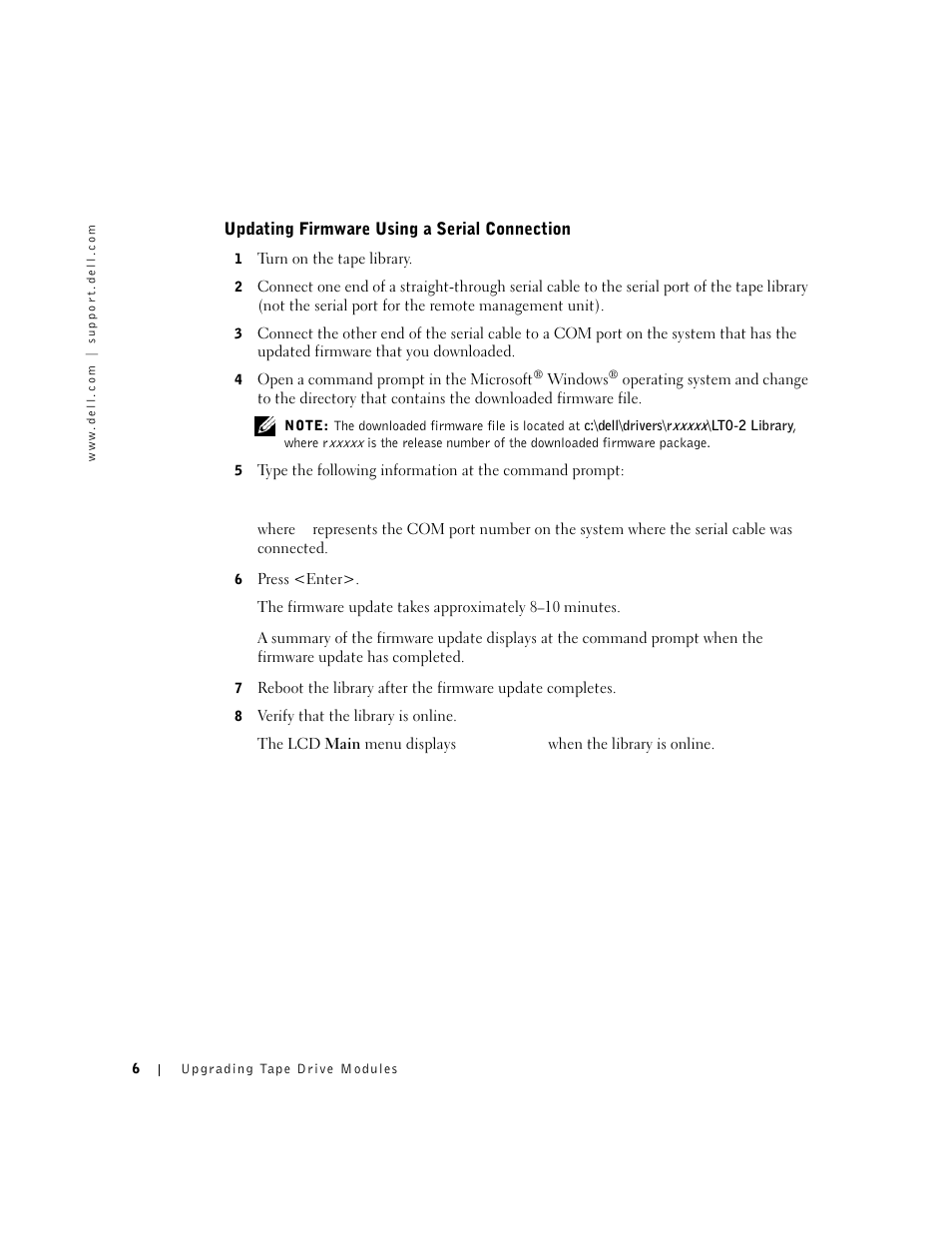 Dell PowerVault 132T LTO/SDLT (Tape Library) User Manual | Page 6 / 42