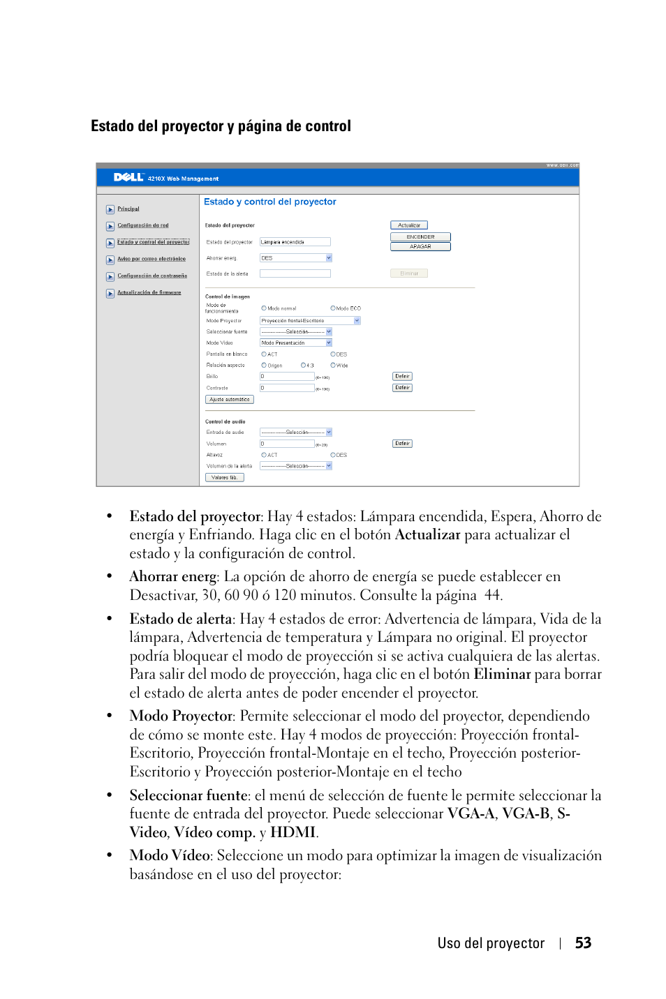 Dell 4210X Projector User Manual | Page 53 / 82