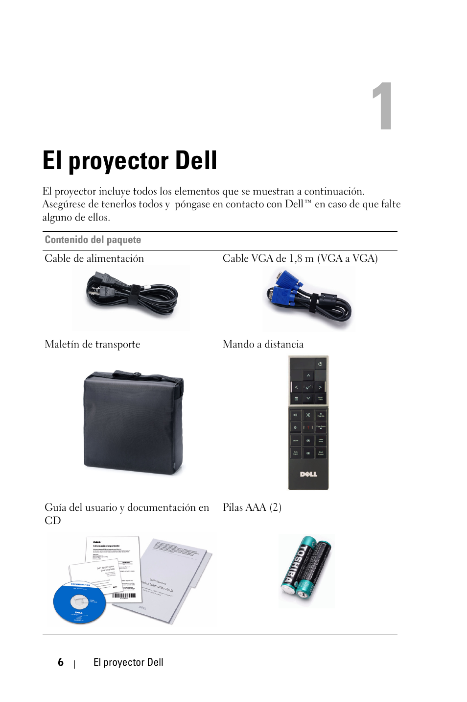 El proyector dell | Dell 4210X Projector User Manual | Page 6 / 82