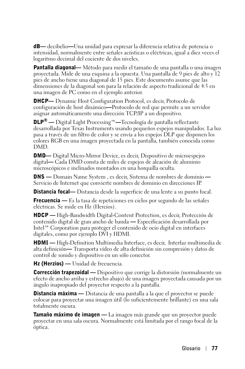 Dell 4210X Projector User Manual | Page 78 / 82
