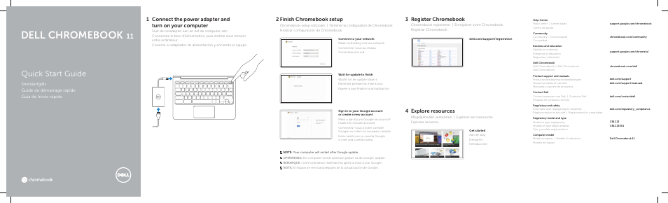 Dell Chromebook 11 (Early 2014) User Manual | 2 pages