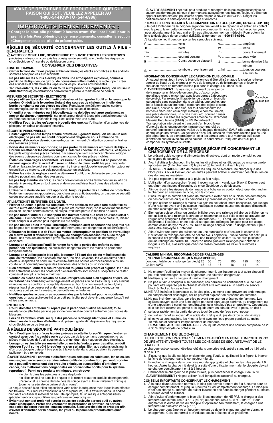 Black & Decker CD1402 User Manual | Page 3 / 6