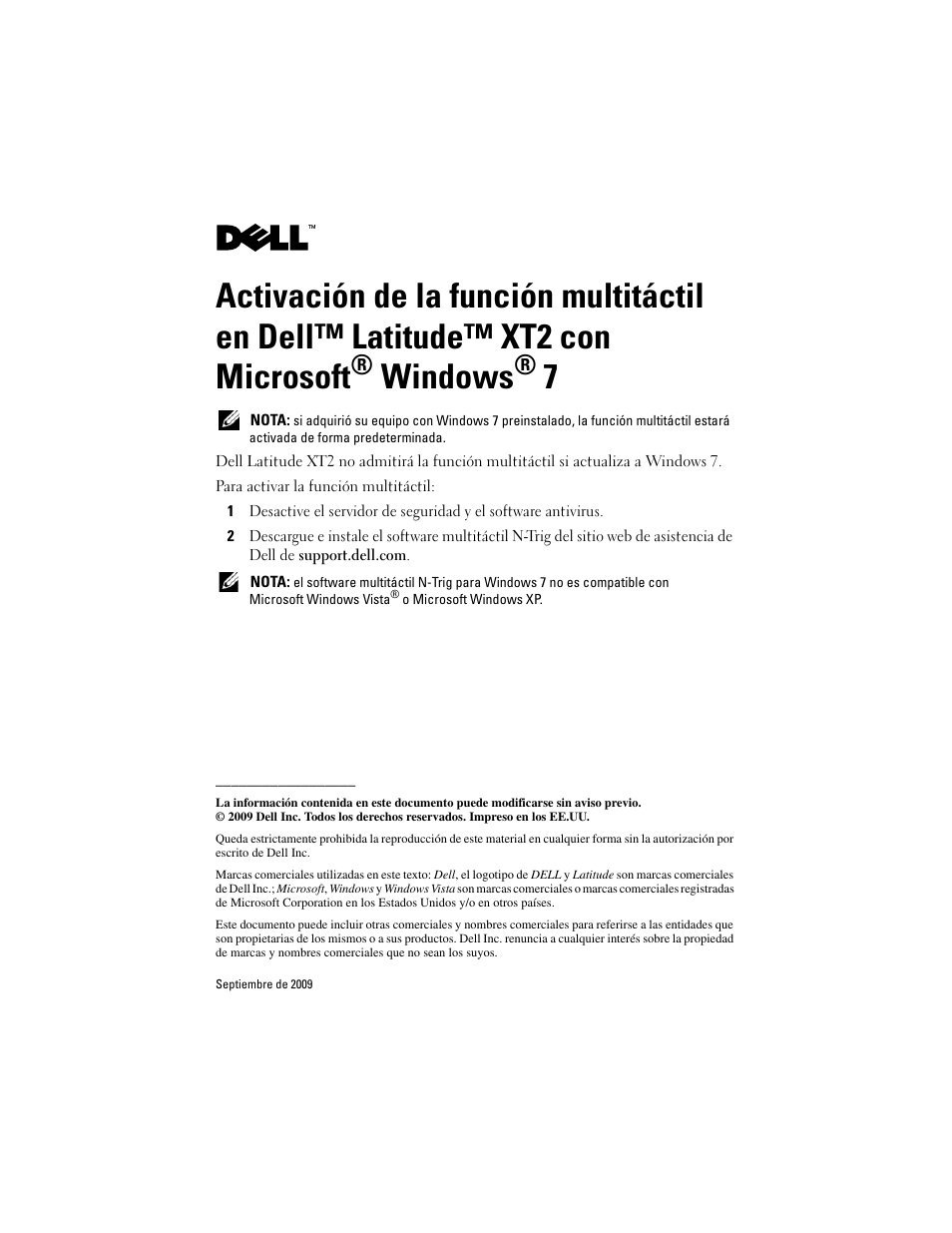 Windows | Dell Latitude XT2 (Early 2009) User Manual | Page 4 / 5