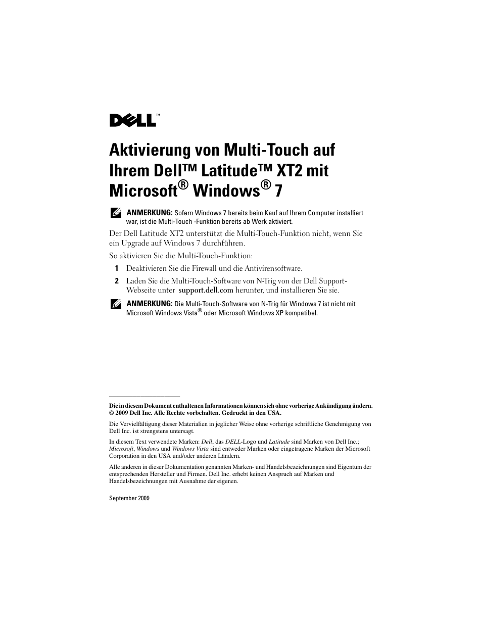 Windows | Dell Latitude XT2 (Early 2009) User Manual | Page 5 / 5