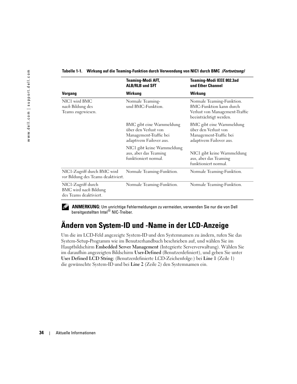 Ändern von system-id und -name in der lcd-anzeige | Dell PowerEdge 2800 User Manual | Page 36 / 70