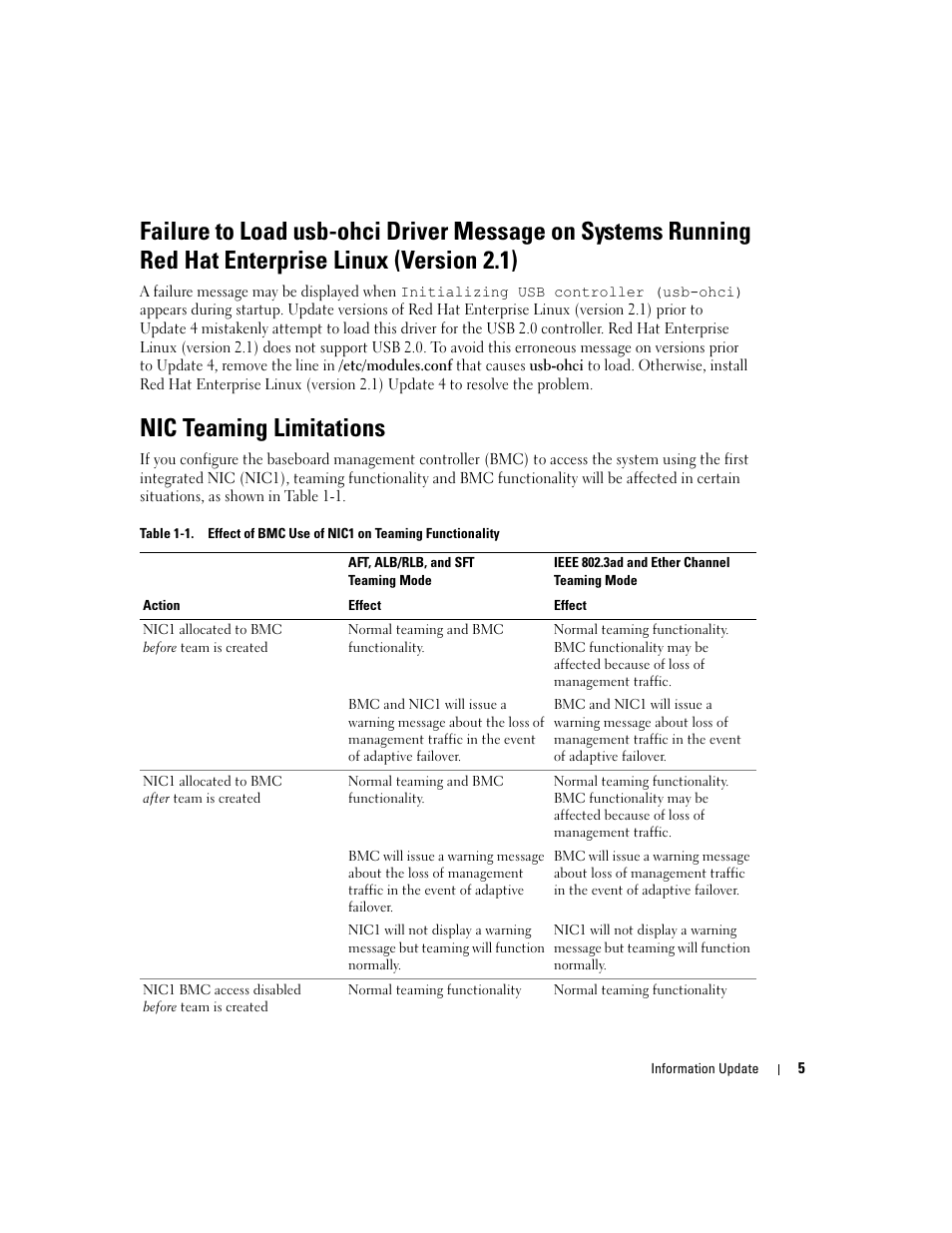 Nic teaming limitations | Dell PowerEdge 2800 User Manual | Page 7 / 70