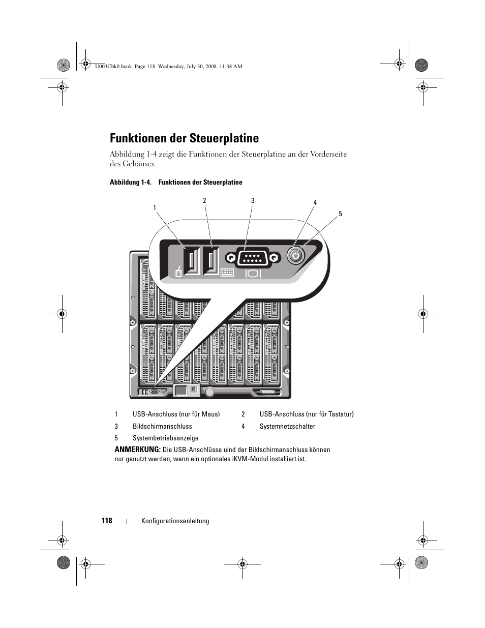 Funktionen der steuerplatine | Dell POWEREDGE M905 User Manual | Page 120 / 232