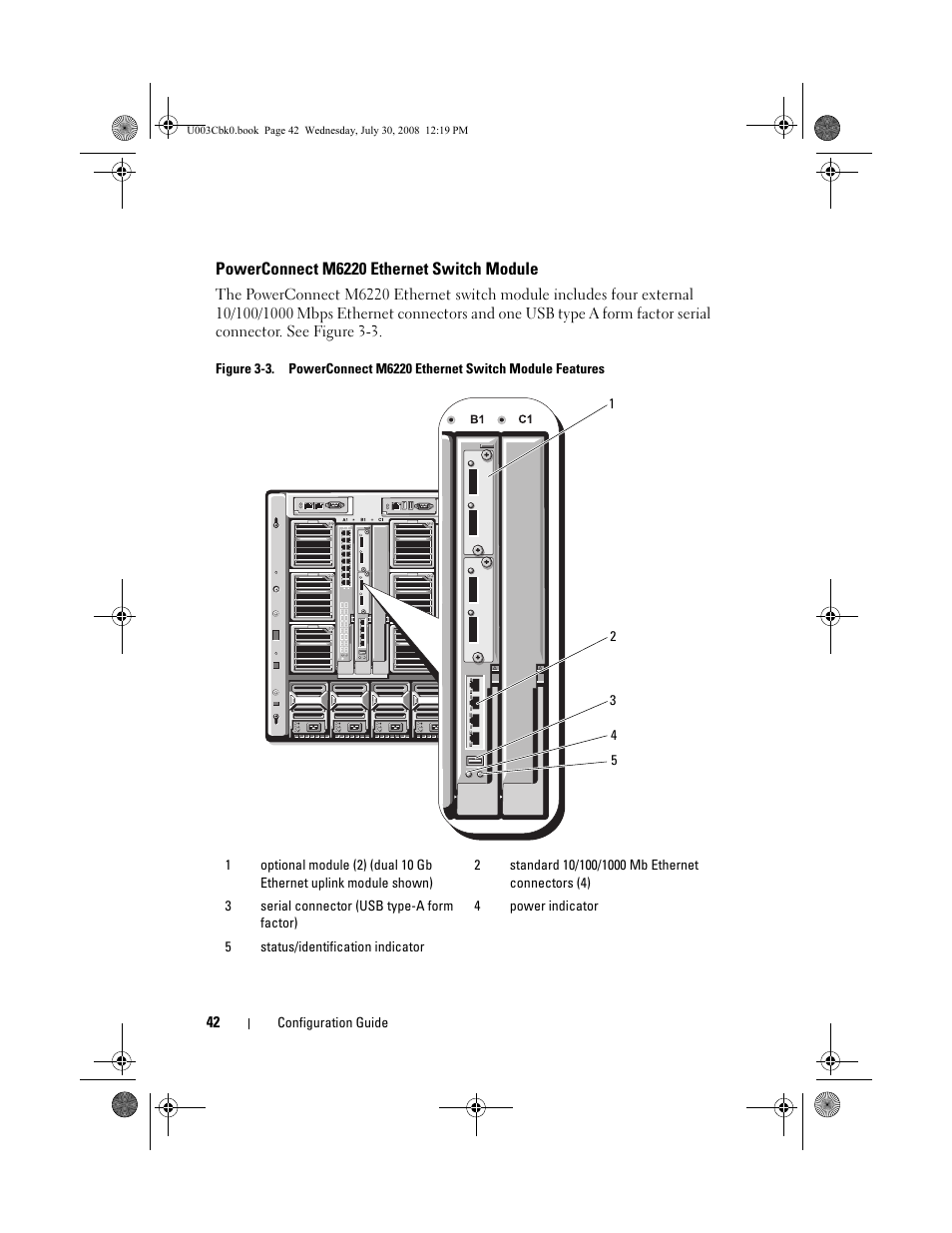 Powerconnect m6220 ethernet switch module | Dell POWEREDGE M905 User Manual | Page 44 / 232