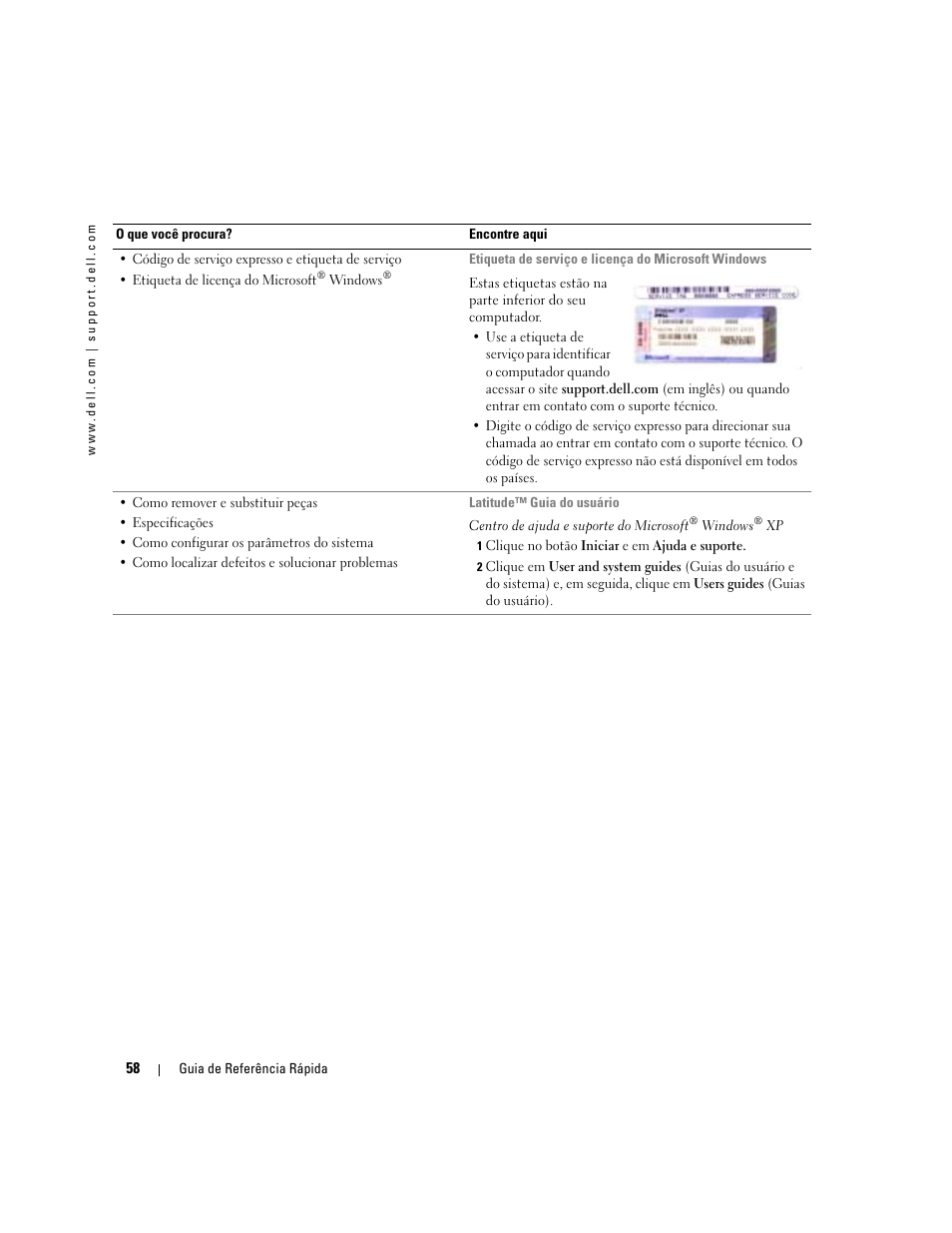 Dell Latitude D810 User Manual | Page 58 / 104